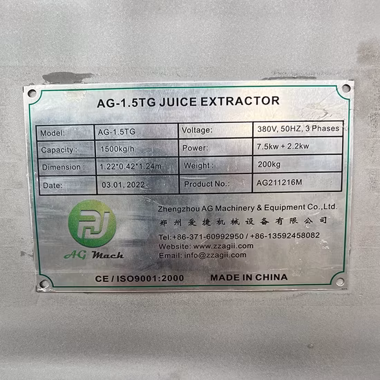 Máquina industrial extratora de suco de frutas vegetais Máquina extratora de suco de frutas vegetais